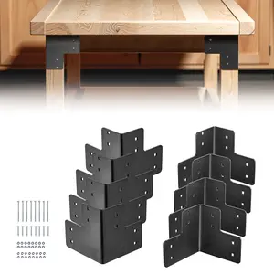 VEVOR Workbench Corner Bracket Kit,  6.50 x 6.50 x 6.50 inch / 165 x 165 x 165 mm, 2204lbs/1000kg Load Capacity, Heavy Duty Sturdy Steel Angle Brackets with Screws, for Desk Shop Table Platform, 8 Pcs