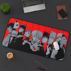 Jujutsu Kaisen Extra Large Desk Mat Jujutsu Kaisen Red & Black Design Gift for Gamer Anime Desk Mat Gaming Mousepad