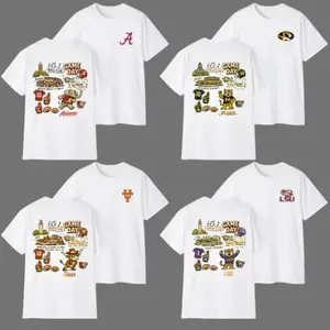 College Football Gameday Graphic T-Shirt Vintage Campus Stadium Sports Fan Tee Unisex Casual Streetwear Cotton Game Day Shirt Gift for Football Lovers