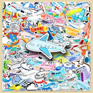 Airplane Pattern Sticker, 101pcs/set Self Adhesive Creative Transportation Themed Stickers, DIY Decorative Sticker for Phone Case, Luggage, Scrapbooking