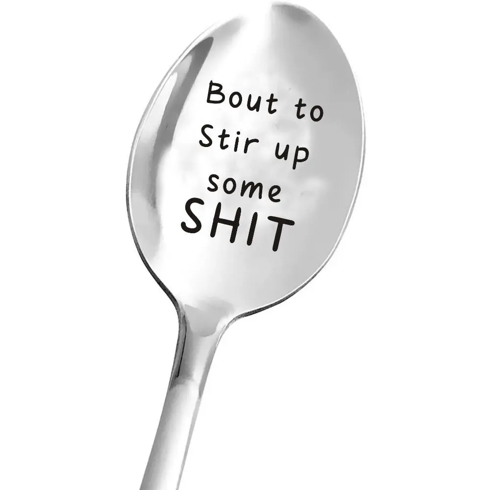Stainless Steel Spoon, Funny Laser Engraved Spoon, Birthday Gift, Holiday Gift, Party Gift, Birthday Gift, Dinnerware Utensils, Kitchenware, Spoons Stainless Steel