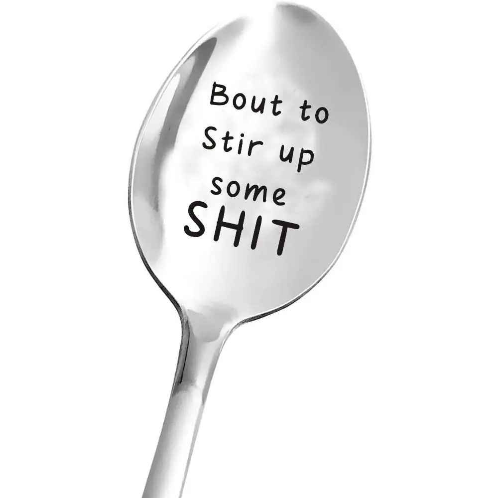Stainless Steel Spoon, Funny Laser Engraved Spoon, Birthday Gift, Holiday Gift, Party Gift, Birthday Gift