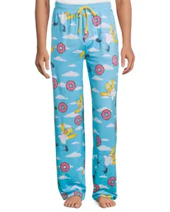 The Simpsons Pajama Pants Men's Homer Simpson In The Sky Lounge PJ Bottoms