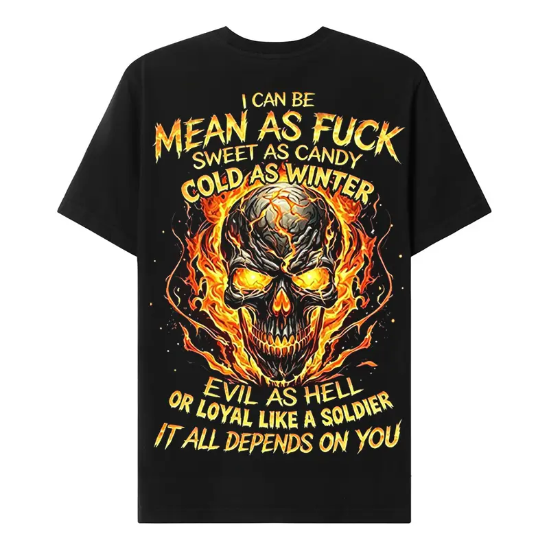 Chaosmoda Generation X I Can Be Mean As Fuck Sweet As Candy Cold As Winter Custom Year Skull T-shirt Breathable Tshirt Cotton