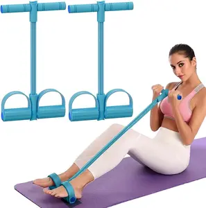 Multifunction Tension Rope 6-Tube Elastic Yoga Pedal Puller Resistance Band natural latex yoga Fitness Equipment for Abdomen Waist Arm Leg Stretching  leg stretch rope exercise total body training full-body Resistance chest expander