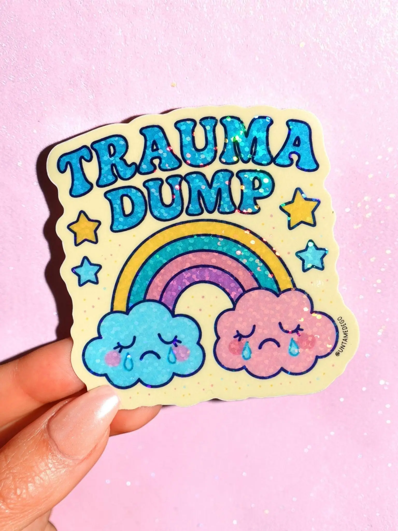 Trauma dump sticker | Funny mental health gift | Waterproof vinyl sticker | Emotional support humor | Therapy gif sticker | UntamedEgo