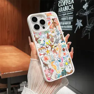 Aesthetic Magnetic Compatible Case for iPhone 17 Pro Max / 16 / 15 Pro Max / 15 / 14 / 13 / 12 / 11 / XS / XR – ropical Sticker Collage Print | Shockproof Silicone Lightweight Scratch-Resistant Protection