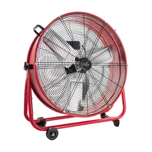 Vie Air 24 Inch Commercial Floor Drum Fan in Re