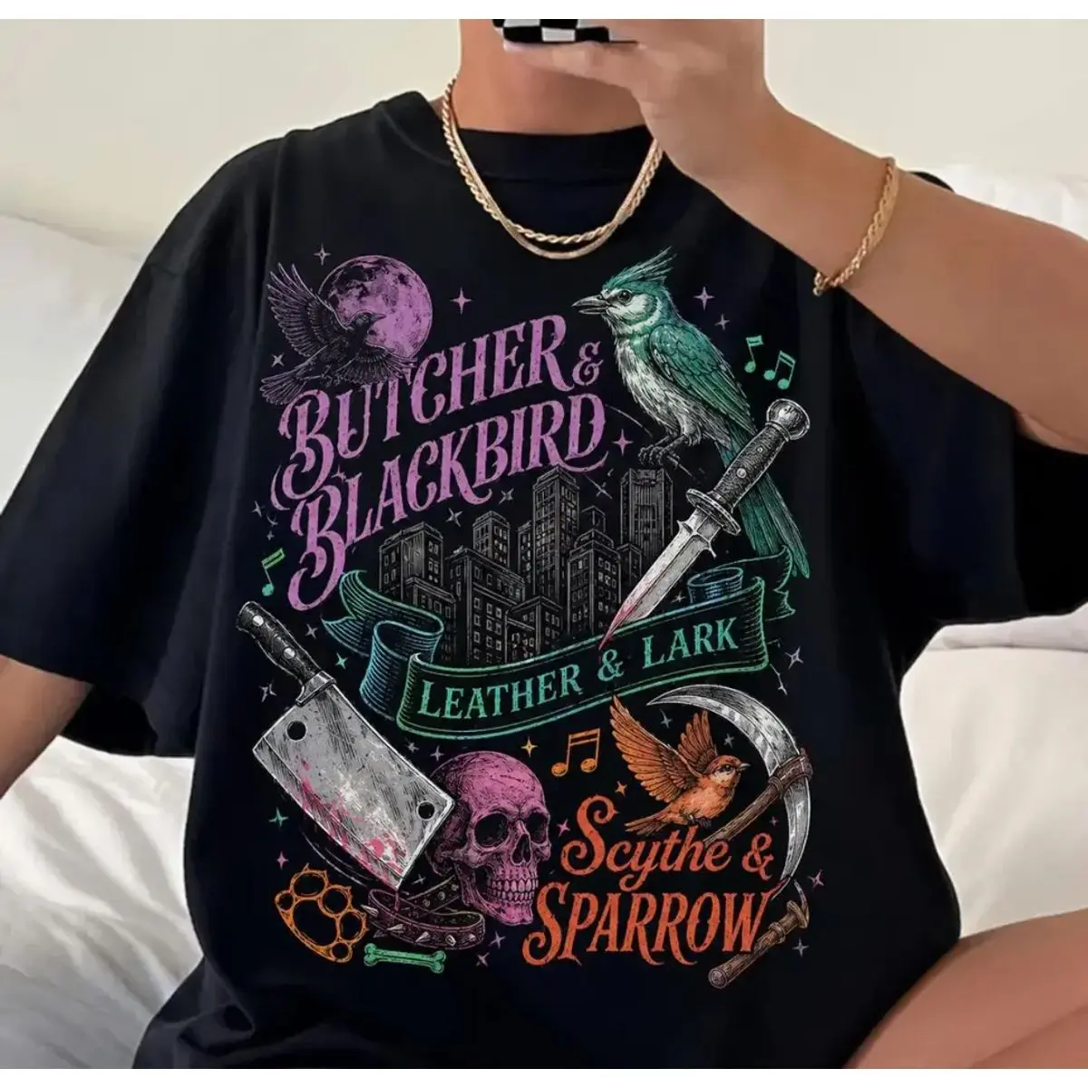 Comfort Colors Dark Romance Book Series Shirt – Butcher & Blackbird Leather & Lark Graphic Tee, Unisex Fitted Short Sleeve Tee, Classic Streetwear