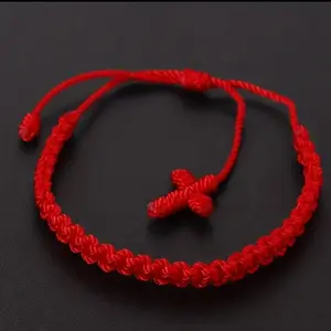 Cross Braided Women's Bracelet,  Religious Hand Jewelry