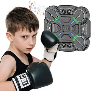 Music Boxing Machine, Training Boxing Equipment, LED Upgraded Version with Gloves, Adjustable Speed, Wall-Mounted Target, Smartphone Connectivity, USB Rechargeable, Fun for Kids 6-12, Lights flash on hits, Smart Boxing Trainers