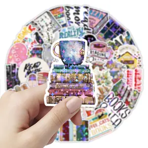 50pcs Fun Reading Series Stickers • Vinyl Material • Durable, Fade-Resistant, Non-Repeatable • Suitable for Laptops, Water Bottles, Phones, Kindles, Journals, Scrapbooks, Bumpers, Skateboards, Luggage