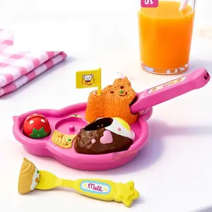 6pcs/set Little BearShape Pudding Feeding Set Pretend Play Simulation Model Lunch Box Pudding Kawaii Early Education Play House