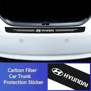 Carbon Fiber Car Sticker Auto Trunk Protective Strip For Hyundai Elantra Accent Tucson i30 i10 i20 Veloster Kona Auto Accessories