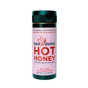 Bee Dolce Hot Honey, Hot Honey, 12 Oz., Sweet & Spicy, Condiment, Artisanal Flavor