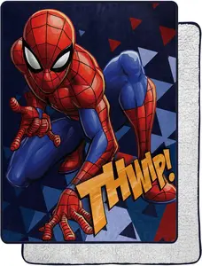 Marvel Spider-Man Blanket Crouched Action Stance 60 x 80" Silk Touch Back Throw