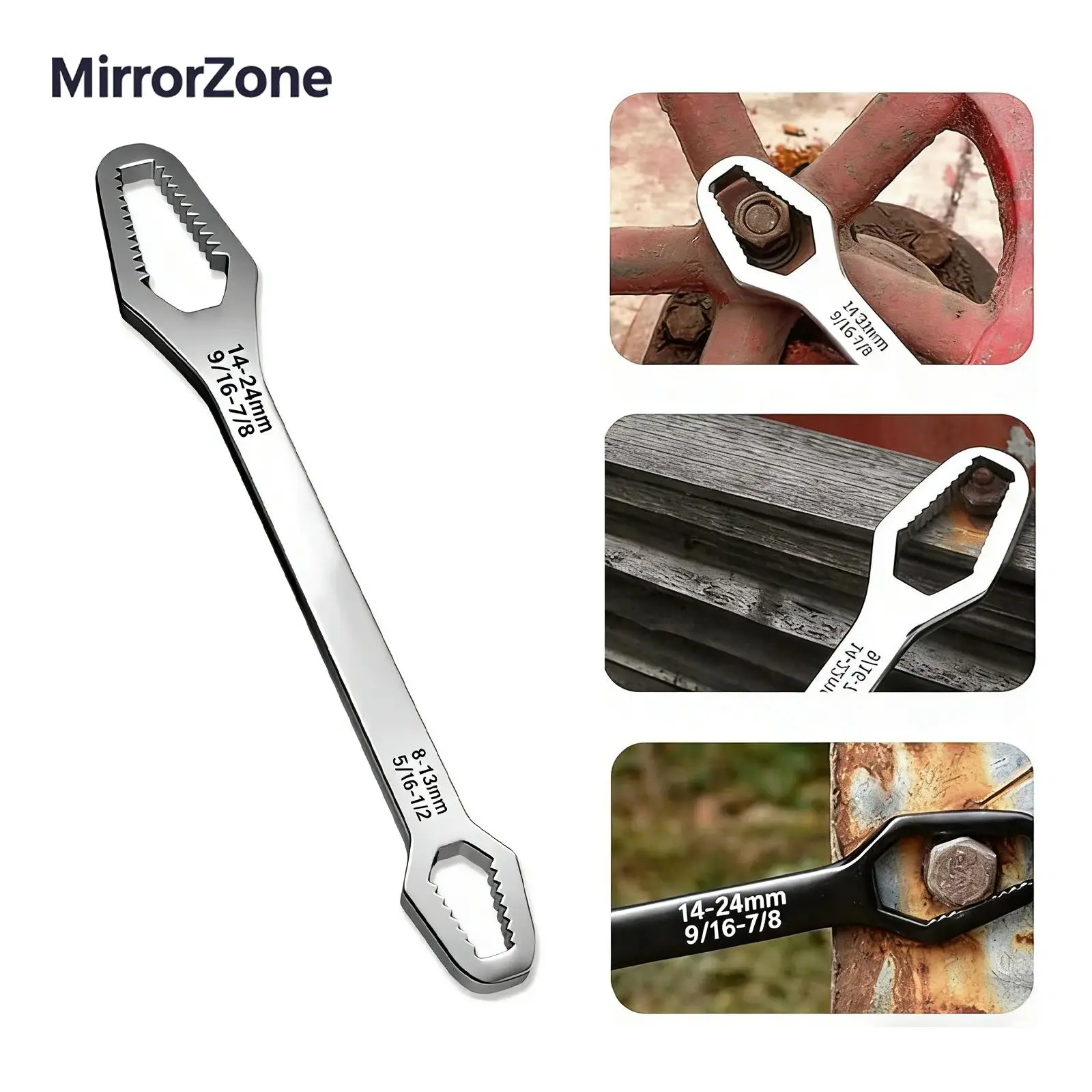 Universal Car Torx Wrench,8-24mm Self-tightening Wrench,Double-head Double-ended Torx Spanner,Non-Slip Anti-slip Multi-function Multifunctional Wrench for Most Nuts & Bolts Repair,Professional Car Assembly & Disassembly Tool, Combination Wrench