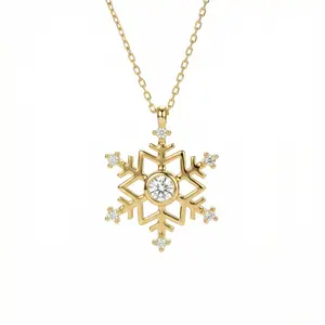 Snowflake Pendant Necklace | Gold Necklace