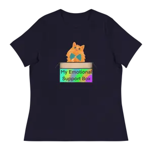 My Emotional Support Box Cat Women's Relaxed T-Shirt