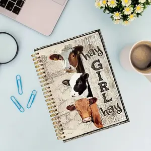 Fashionable Three-Head Cow Pattern Spiral Notebook, Perfect Gift for Teachers and Classmates, Ideal for Daily Office Use