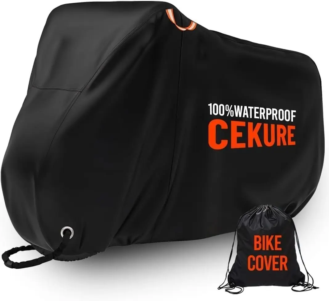 Bike Cover WaterProof Outdoor 210D, 2-3 Bikes Stationary - Heavy Duty Oxford Tear Resistant and Windproof Outdoor Storage Bicycle Cover, Bike Cover for Ebikes Comes with Carry Bag