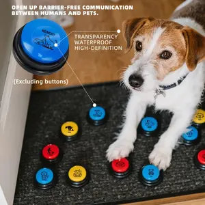 Dog Button Stickers for Communication, Voice Recordable, Training Pet Button, Detachable Plastic Sticker Set of 30pcs (Buttons Not Included)