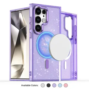 For Samsung Galaxy S26 Ultra  S25 S24 S23 S24 FE 5G Glitter Bling Magnetic MagSafe Acrylic Case Shockproof Cover#MothersDayGift #GiftsForHer