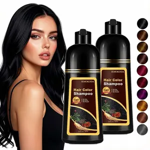 3 in1 hair dye shampoo 500ml, natural plant pigments, no damage to scalp, no side effects, quickly covers white hair, suitable for both men and women，Perfect Gray Coverage，Salon Results at Home