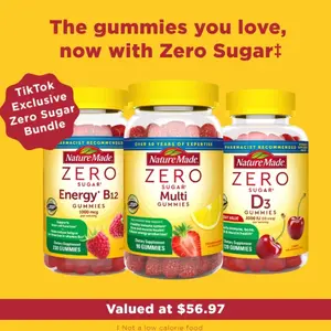 Nature Made Clean Start Zero Sugar Vitamins Bundle for Adults – Multivitamin, Vitamin B12 & Vitamin D3 (3-Pack)