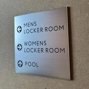 Custom Text Directory Sign 9x9” or 12x12” | Engraved Acrylic with Adhesive Backing | Hotel Office Gym Signage