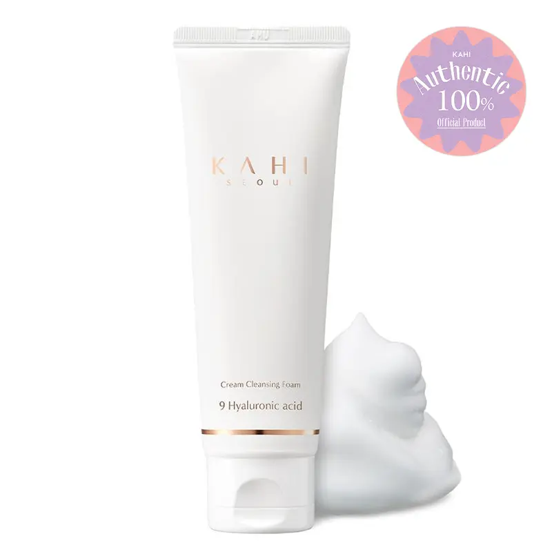KAHI Cream Foaming Cleanser Facial Wash - Hydrating Cream to Foam Cleanser for Oily & Combination Skin - Gentle Foaming Wash w/ Collagen (2.70 fl oz)