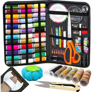 Sewing Kit for Adults, 225 Pcs Needle and Kit with Scissors and Yarn, Travel Sewing Supplies Set Sew Kit for Beginners, Home Use and Travel Emergency