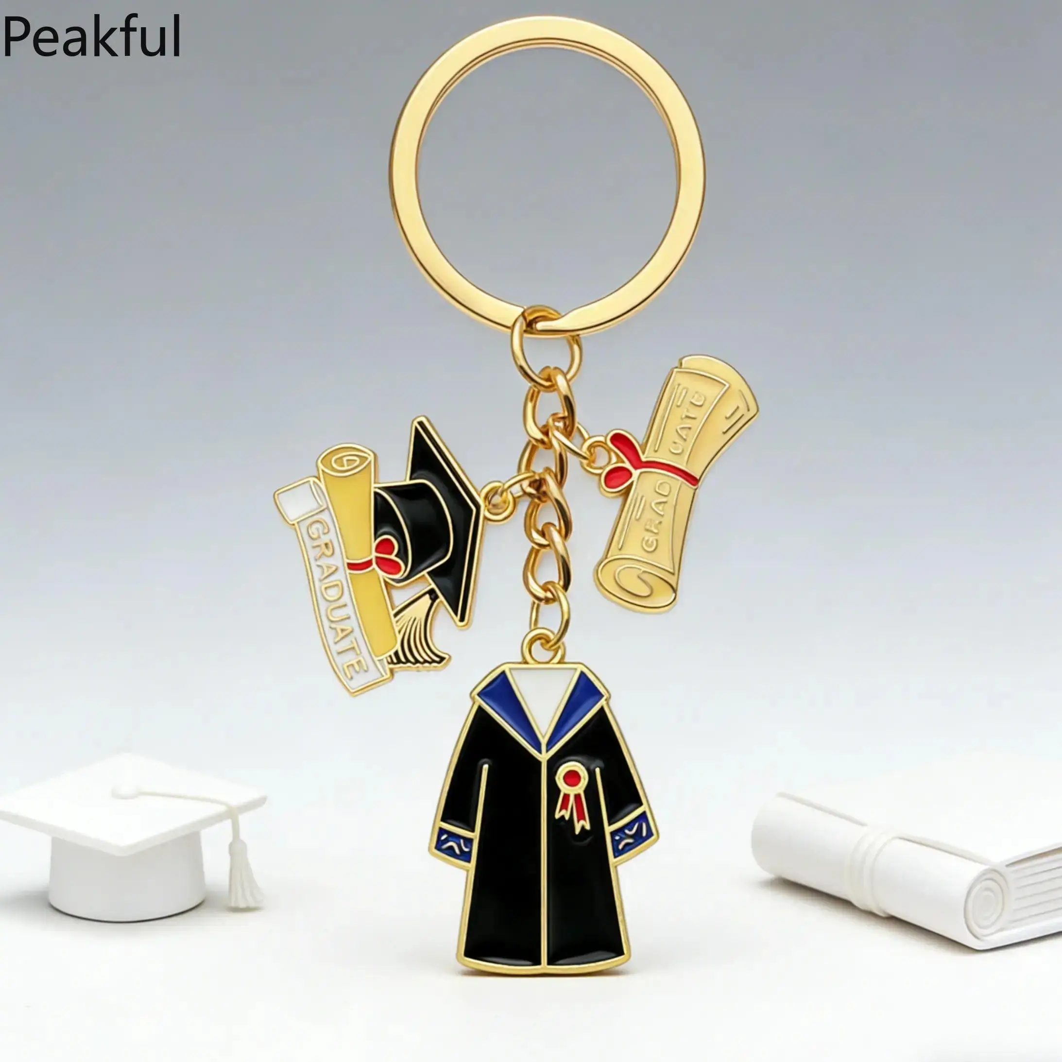 2026 Graduation Charm Keychain, Trending Grad Memory Keepsake Accessory, Exquisite Classic Graduation Souvenir Key Ring, durable metal craft & compact portable design, ideal for high school college graduation gifts meaningful graduate memorial collection