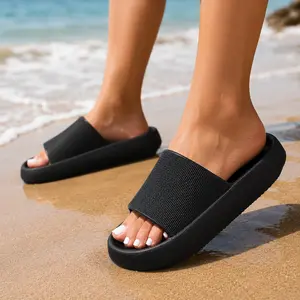 Cloud Slides for Women and Men, Pillow Soft Thick Sole Slippers, Non Slip Shower Sandals for Home, Bathroom, Beach and Summer Wear, Size Up