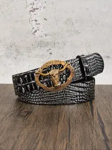 Women's Fashionable Crocodile Embossed Belt, Fashion Cow Head Buckle Design Belt for Party, Daily Clothing Decor, Trendy All-match & Exquisite Belt for Birthday Gift, Stylish Belts