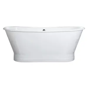 AKICON 67" Cast Iron Freestanding Bathtub, Drain and Overflow Kit Included