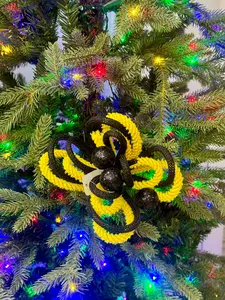 12 Inch Gold And Black Snowdrift Glitter Ball Pick