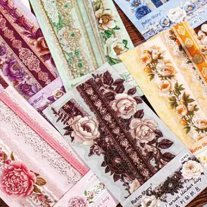 Vintage Rose Pattern Washi Tape, 90pcs/set Waterproof Self Adhesive Decorative Sticker, DIY Decorative Sticker for Scrapbooking, Scrapbook Page, Journaling, Gift Wrapping