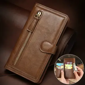 Note20 S22 S24 S26 Ultra 5G Flip Case Multi Card Zipper Wallet Funda for Samsung Galaxy S24 Plus S23 S21 S20 FE S 20 Note 10 S25