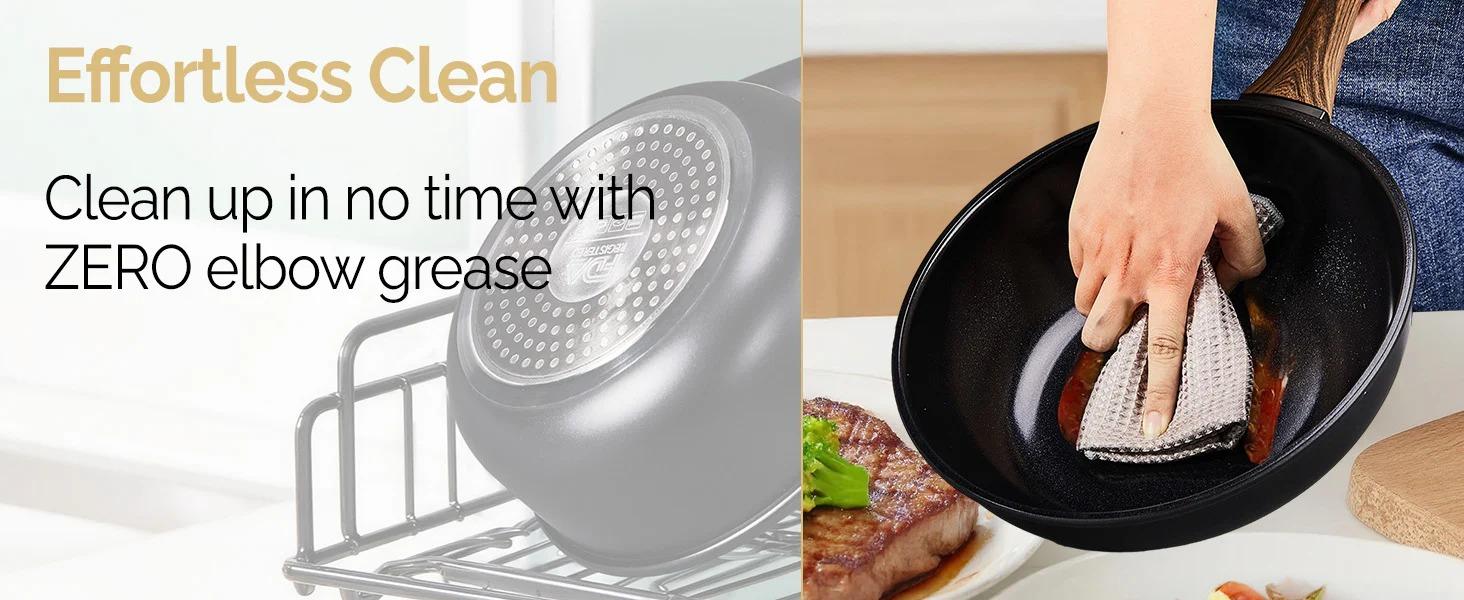 [FLASH SALE] ROVSUN 17 Pcs Nonstick Pots and Pans Set Black