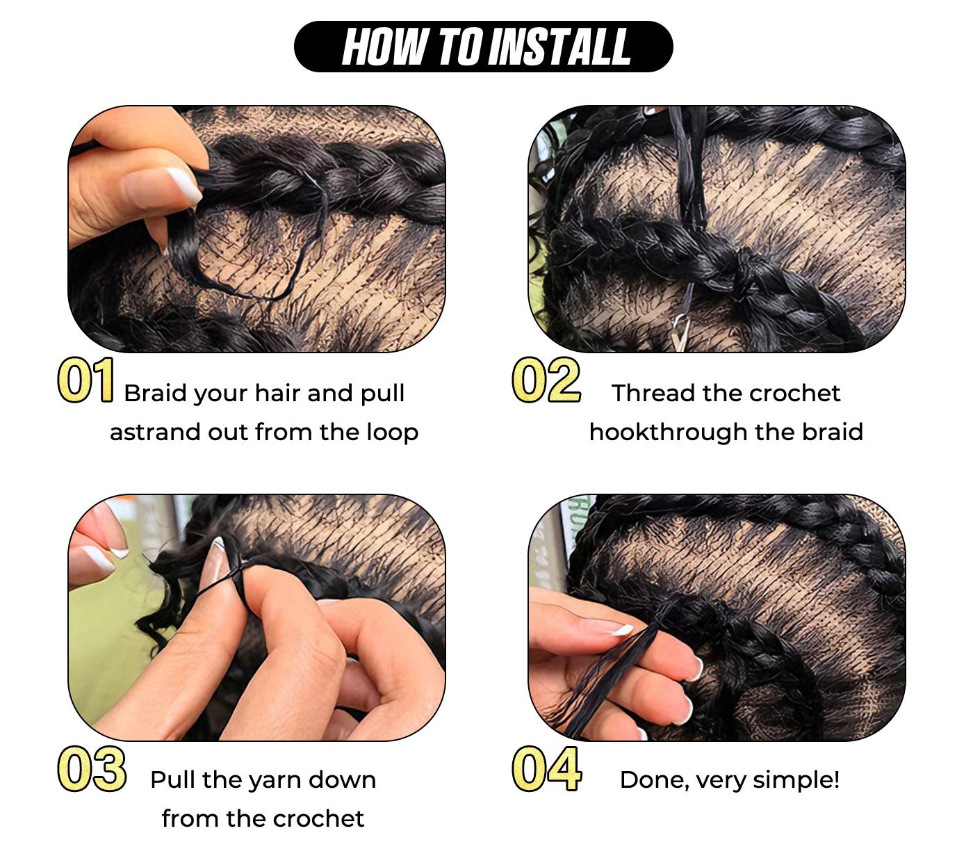 OQ HAIR Burmese Curly Crochet Hair Natural Black Machine Made Feather Crochet Human Hair Extension Miracle Knots Boho Braids #SummerVibes