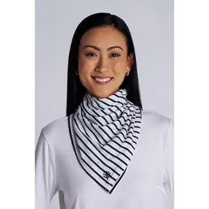 Unisex Sanibel Everyday Beach Bandana | White/Navy Stripe