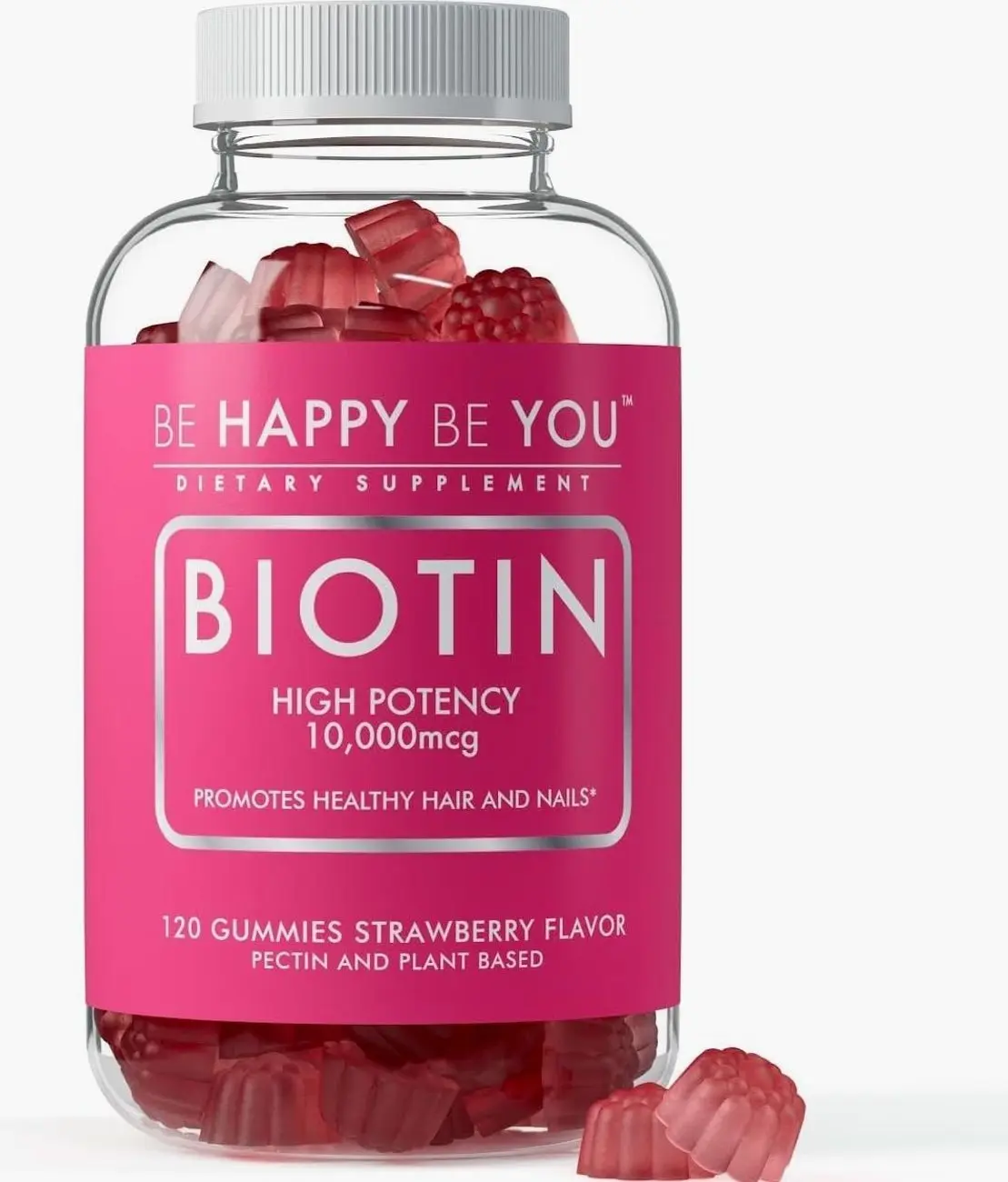 Biotin Gummies 10,000mcg – 120 Count – Supports Healthy Hair & Stronger Nails – Fast Absorption Supplement for Men & Women – Vegan, Non-GMO, Pectin, Gelatin Free – Made in USA