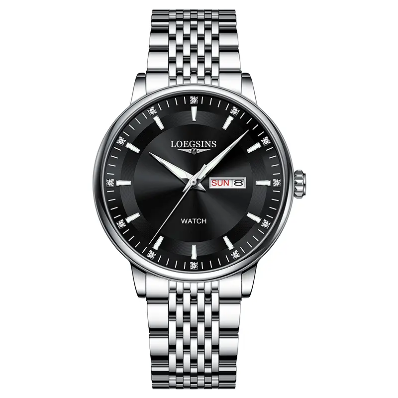 LOEGSINS Men’s Premium Watch Model 788, Automatic Mechanical Movement, 50 m Water Resistance, Luminous Display, Dual Calendar, Suitable for Business and Everyday Wear
