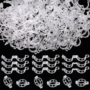 Support Clips -150PK, White Tomato Clips for String Trellis, Grape Vine Clips for Garden Netting Climbing , Secured Plastic  Clips