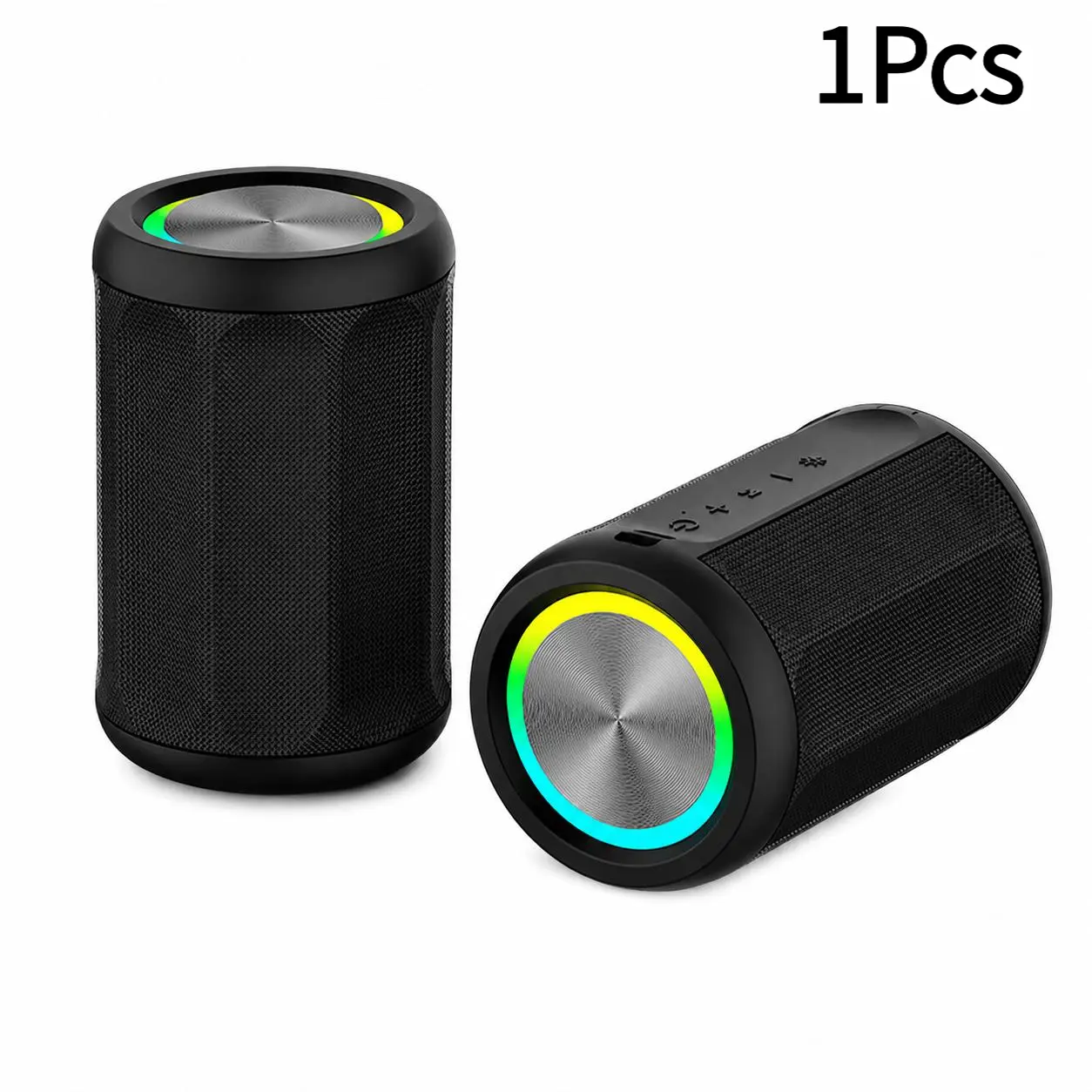 2026 New Mini Fabric Bluetooth Speaker Wireless TWS Interconnected Stereo Portable Colorful Audio with RGB Rhythm Light & TYPE-C Cable - Charging