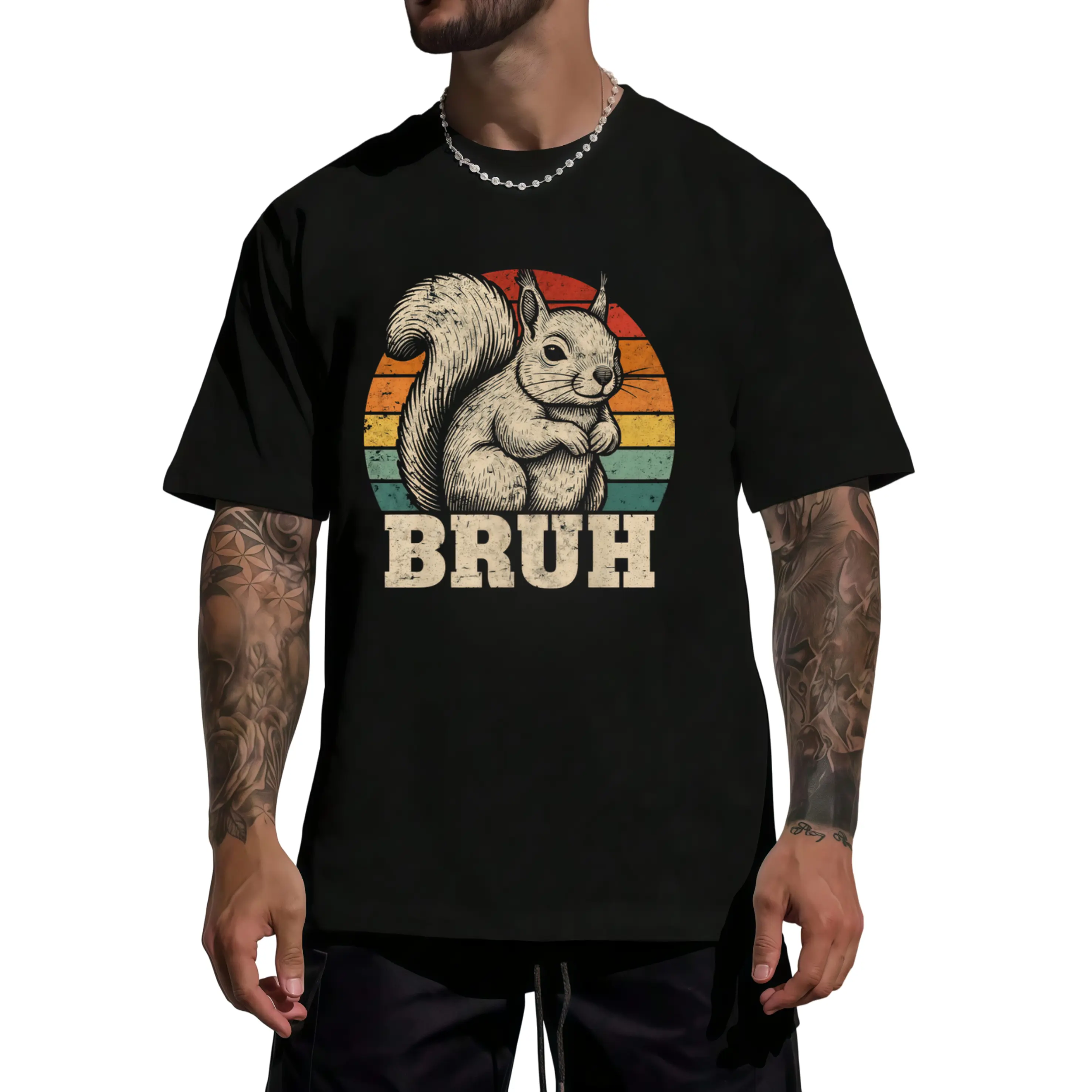 Humorous T-Shirts Featuring a Squirrel for Men Classic Menswear