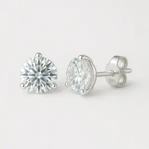 Moissanite .5 carrot diamond stud earrings. 925 sterling silver backing. Passes diamond test