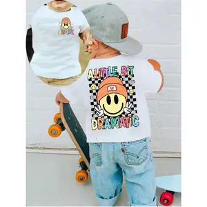A Little Bit Automatic" – Cartoon Truck Print Summer Tee for Boys, Trendy Letter Graphic, Casual Round Neck Short Sleeve, Comfy Kids Top
