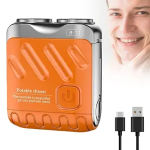 Electric Mini Portable Razor,R-12 Luggage Electric Shaver, USB Rechargeable Button Long Lasting for Home Travel Hair Cutting Machines Shaving Products surprise